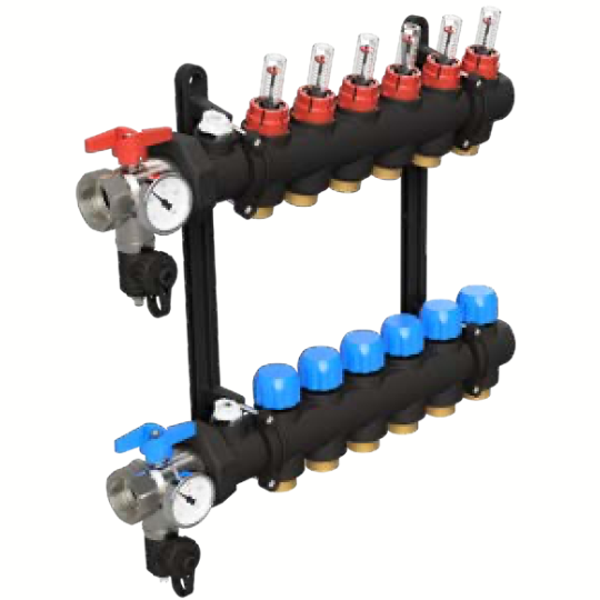 Collettore 12+12 DN25 per radiante